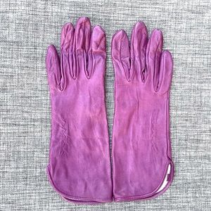 Genuine leather purple gloves